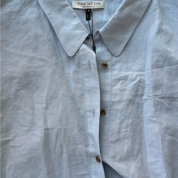 HALSTON HERITAGE Blue Shirt Dress Size 8 - Picture 10 of 10